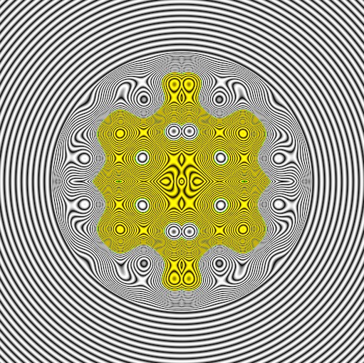Simple pseudo-fractal using sin/cos and mod function for repeating.