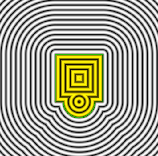 Sdf color rings with a yellow color for the inside - and green ring for the edge.
