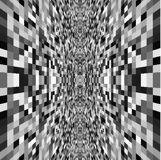 Horizontal squares mapped to disapear into the distance in the centre.