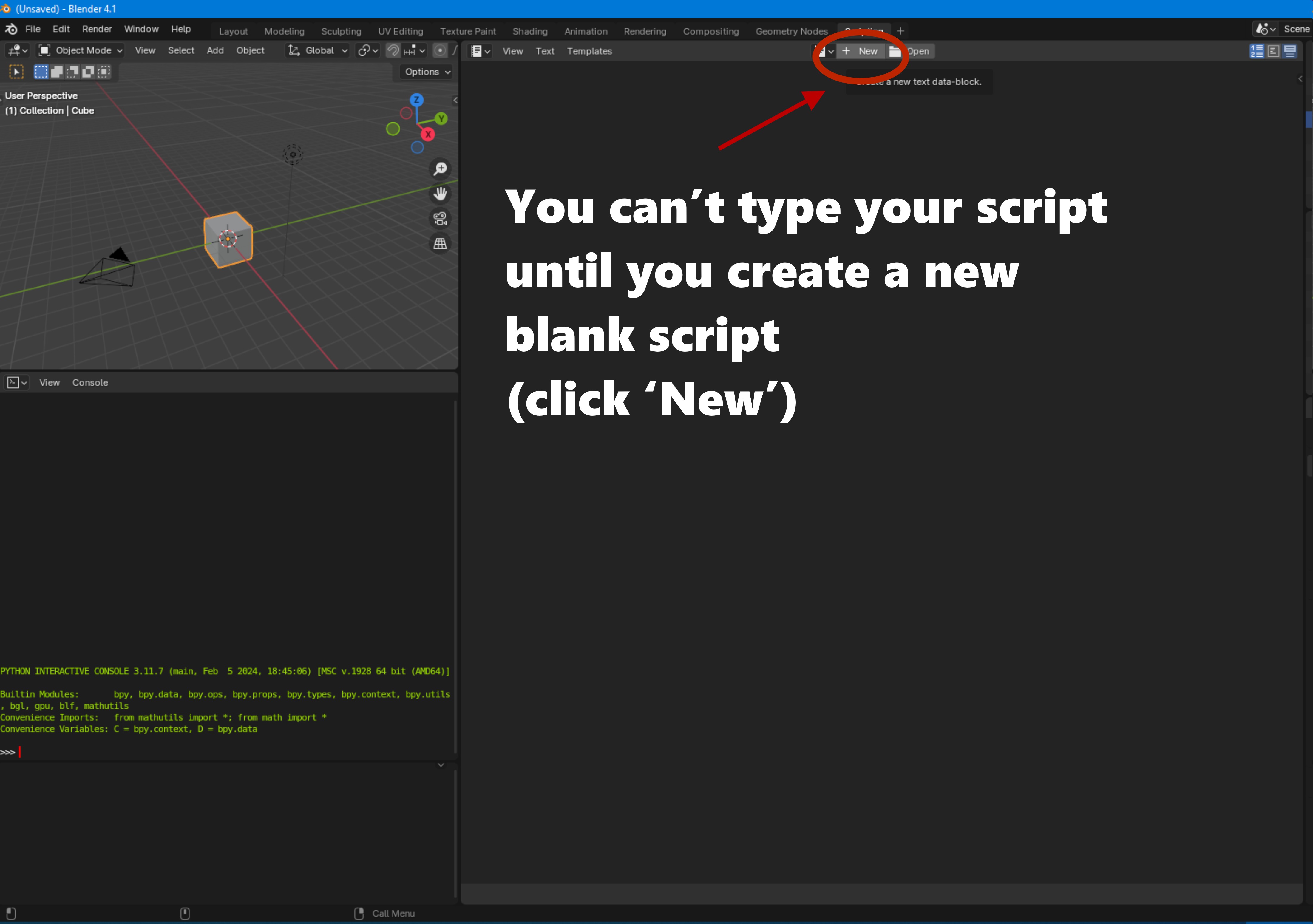 Add a new script - if you do not add a new script you can