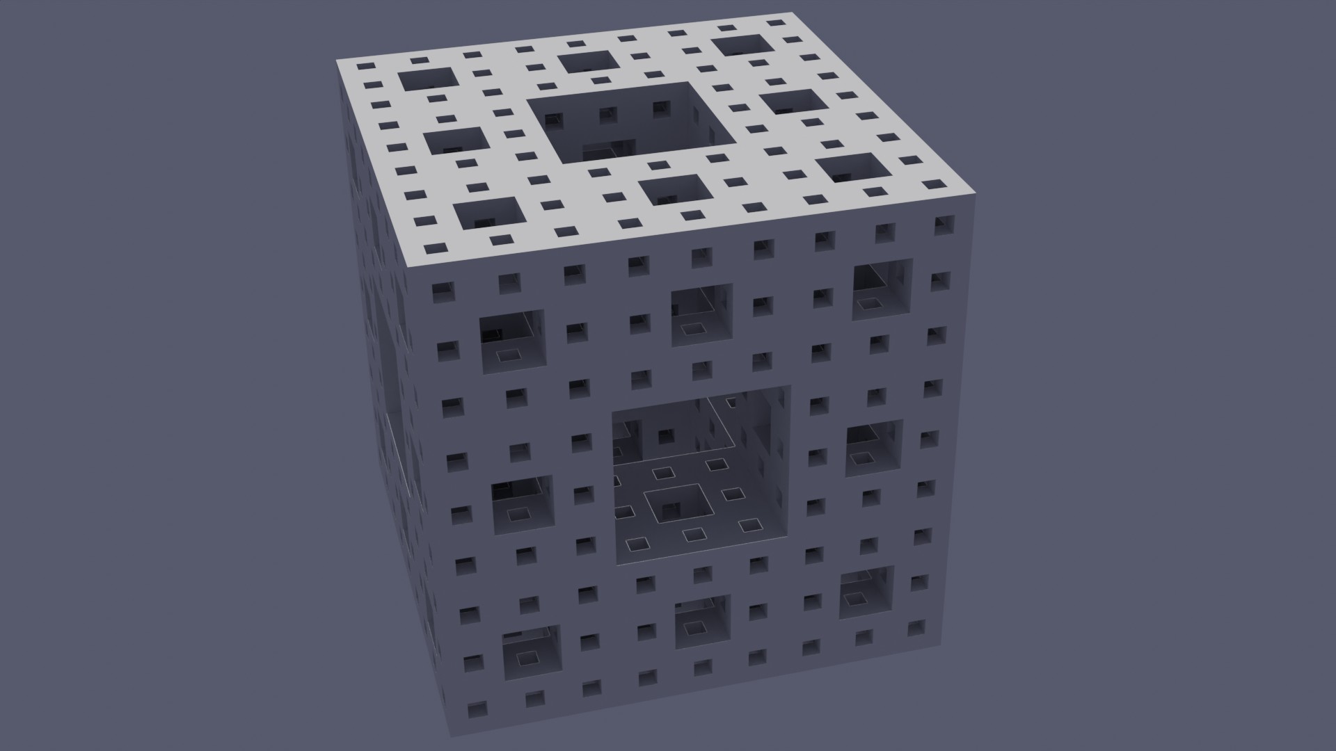 The menger sponge fractal looks the same as the boolen operation version - but it